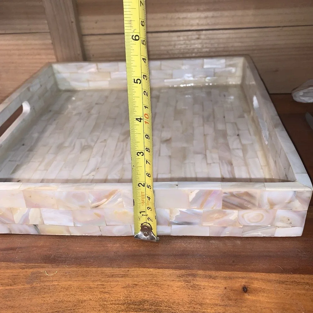 Handmade Decorative Mother‎ of Pearl Tray with Mosaic Pattern Square 12